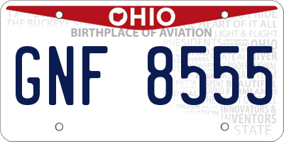 OH license plate GNF8555