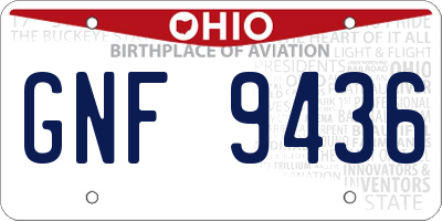 OH license plate GNF9436