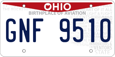 OH license plate GNF9510