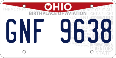 OH license plate GNF9638