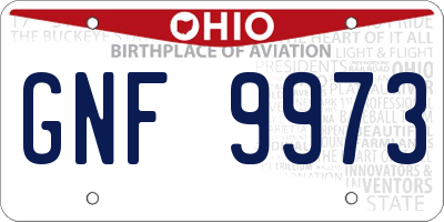 OH license plate GNF9973