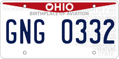 OH license plate GNG0332