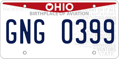 OH license plate GNG0399