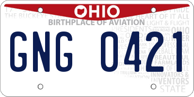 OH license plate GNG0421