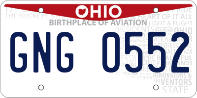 OH license plate GNG0552