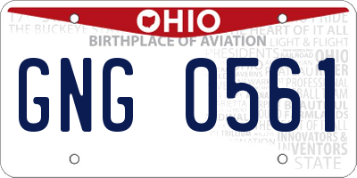 OH license plate GNG0561
