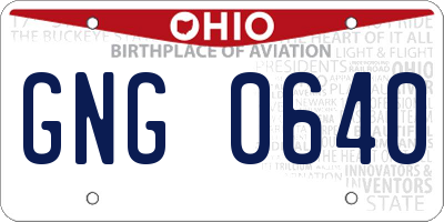 OH license plate GNG0640