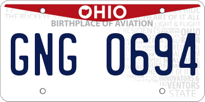 OH license plate GNG0694
