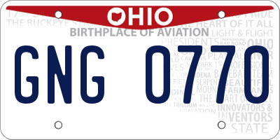OH license plate GNG0770