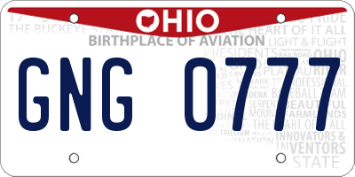 OH license plate GNG0777
