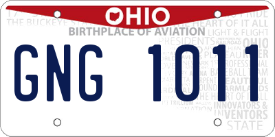 OH license plate GNG1011