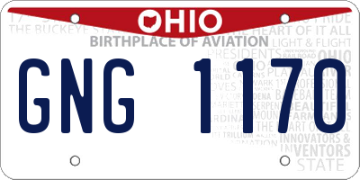 OH license plate GNG1170