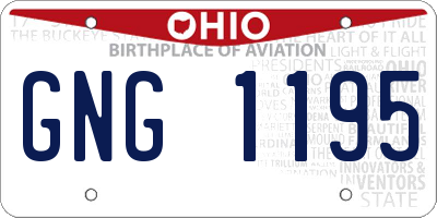 OH license plate GNG1195