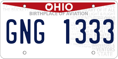 OH license plate GNG1333