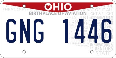 OH license plate GNG1446