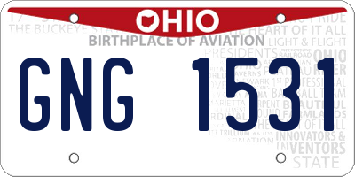 OH license plate GNG1531