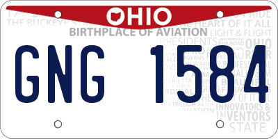 OH license plate GNG1584