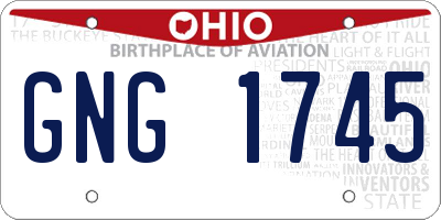 OH license plate GNG1745