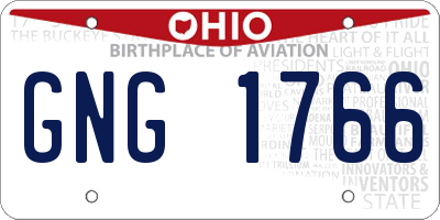 OH license plate GNG1766