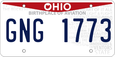 OH license plate GNG1773