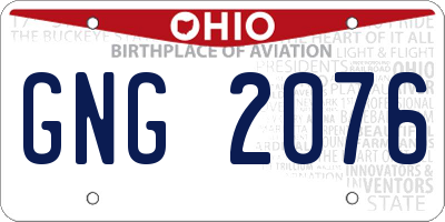 OH license plate GNG2076