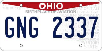 OH license plate GNG2337