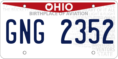 OH license plate GNG2352