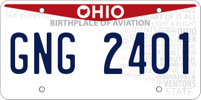 OH license plate GNG2401