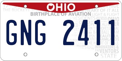 OH license plate GNG2411