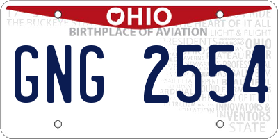 OH license plate GNG2554
