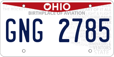 OH license plate GNG2785