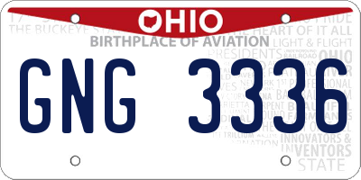 OH license plate GNG3336