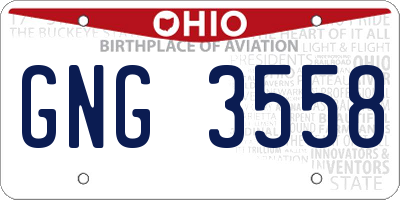 OH license plate GNG3558