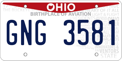 OH license plate GNG3581