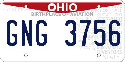 OH license plate GNG3756