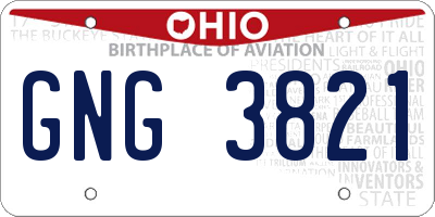 OH license plate GNG3821