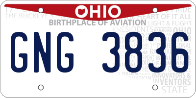 OH license plate GNG3836