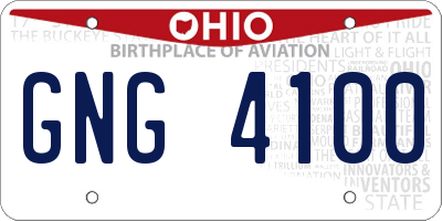 OH license plate GNG4100