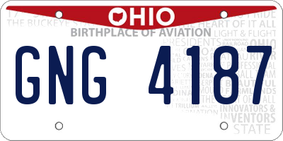 OH license plate GNG4187