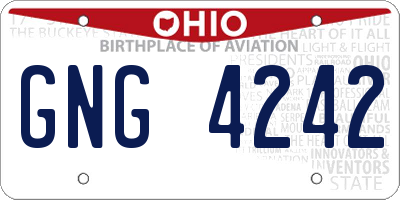OH license plate GNG4242
