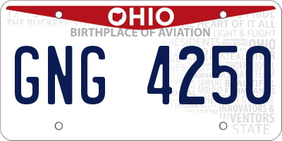 OH license plate GNG4250