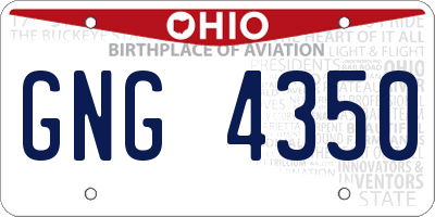 OH license plate GNG4350
