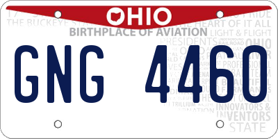 OH license plate GNG4460