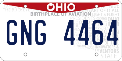 OH license plate GNG4464