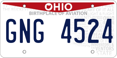 OH license plate GNG4524