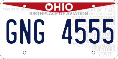 OH license plate GNG4555