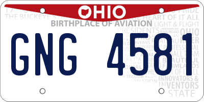 OH license plate GNG4581