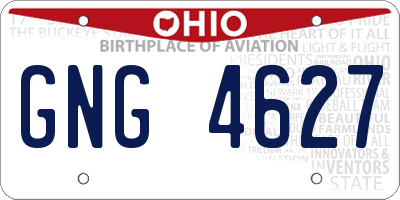 OH license plate GNG4627