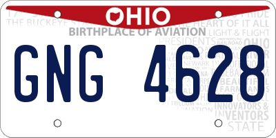 OH license plate GNG4628