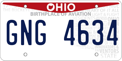 OH license plate GNG4634